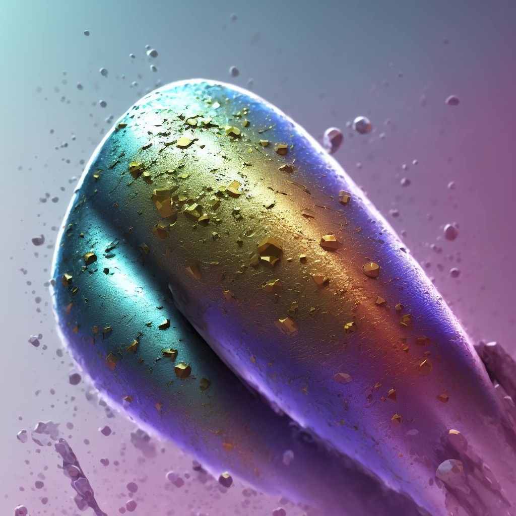 Corrosion of third degree of multiple right fingers (nail), including thumb digital illustration