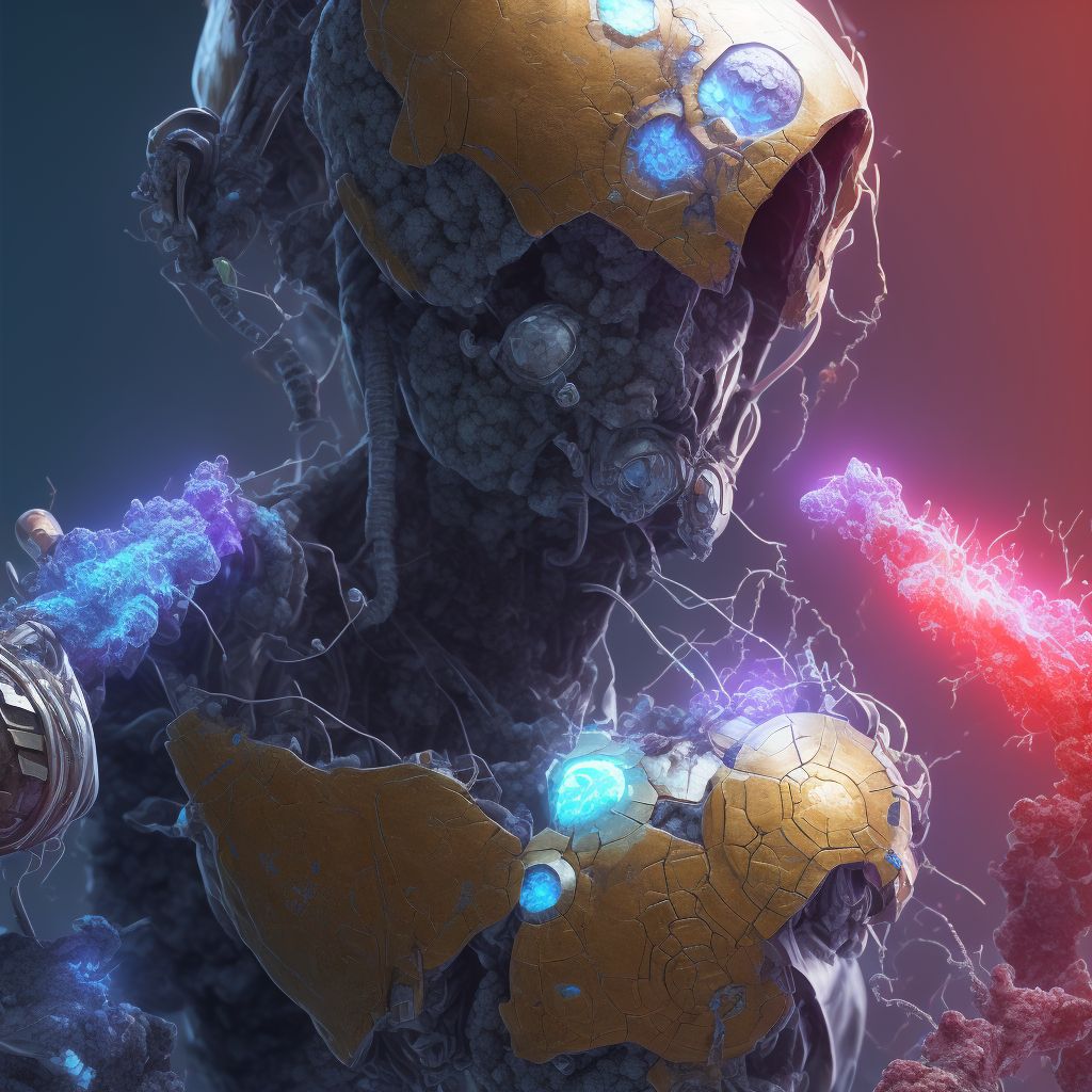 Corrosion of third degree of back of hand digital illustration