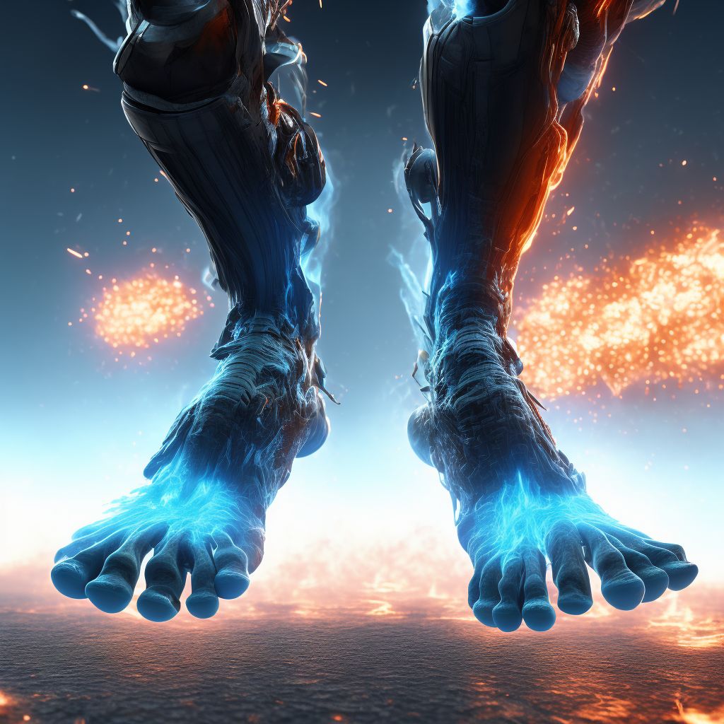 Burn and corrosion of lower limb, except ankle and foot digital illustration