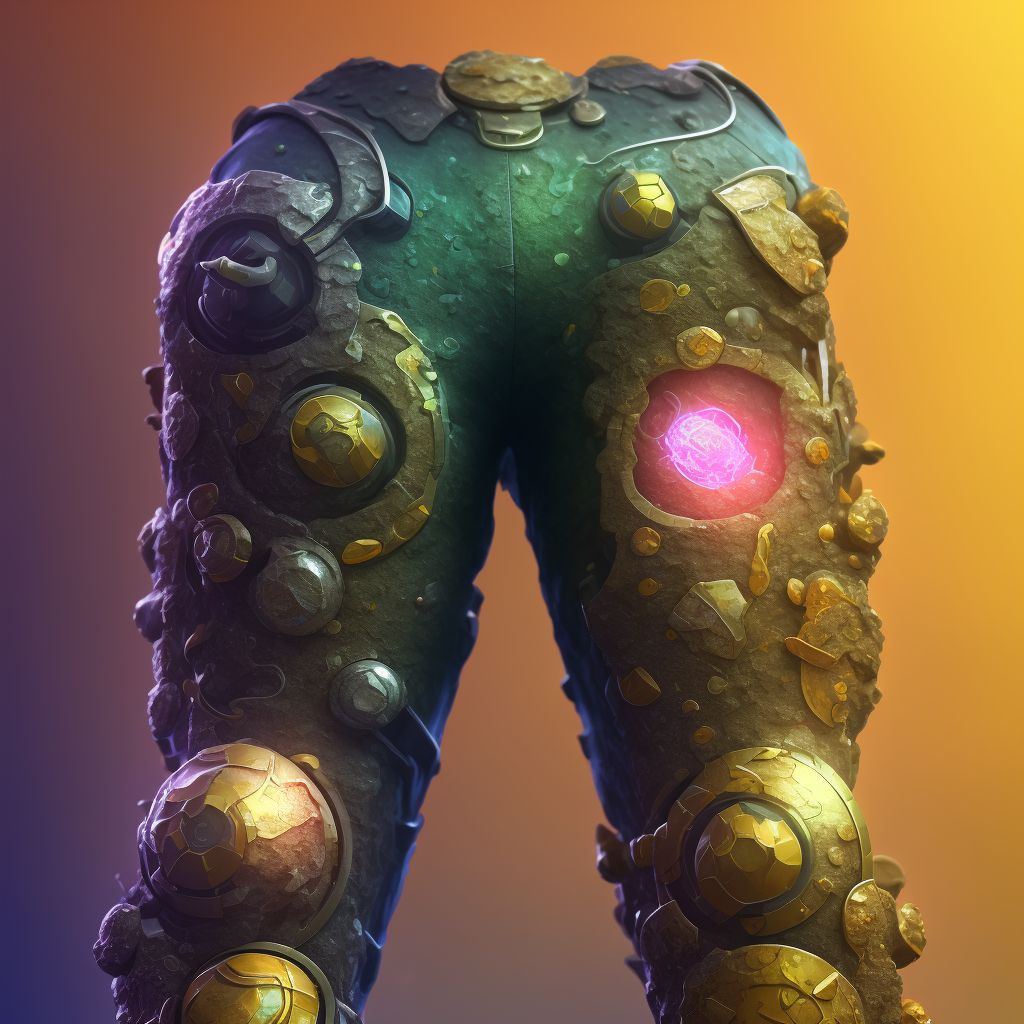 Corrosion of unspecified degree of unspecified lower leg digital illustration