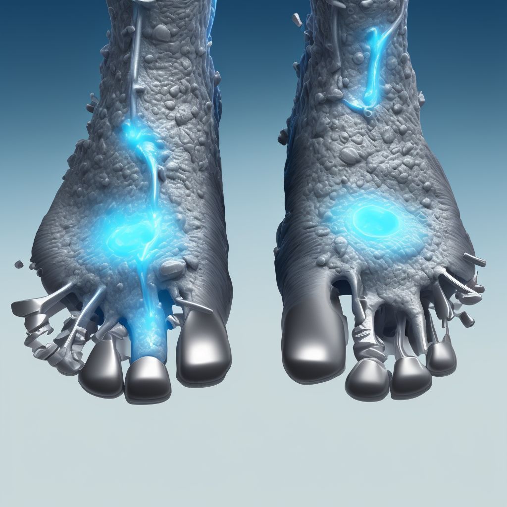 Corrosion of first degree of multiple sites of right lower limb, except ankle and foot digital illustration