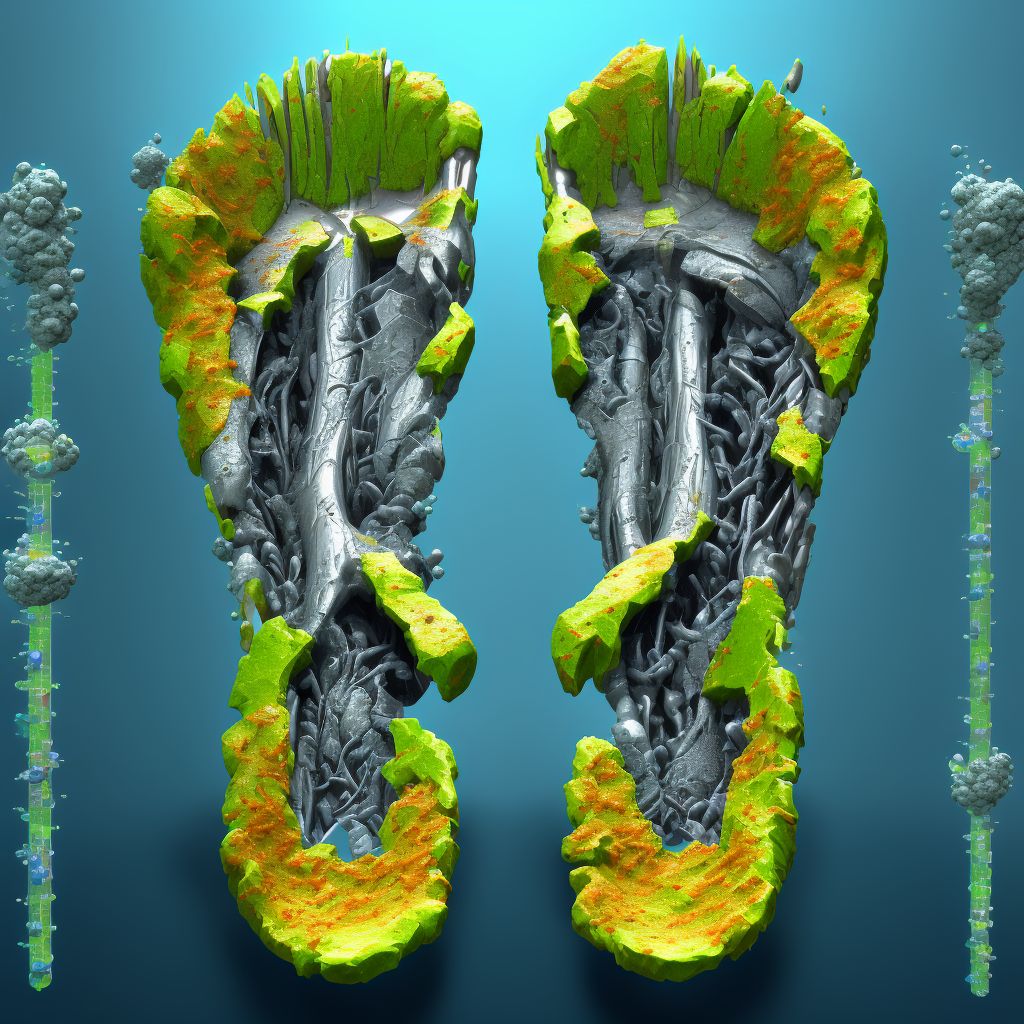 Corrosion of first degree of multiple sites of unspecified lower limb, except ankle and foot digital illustration