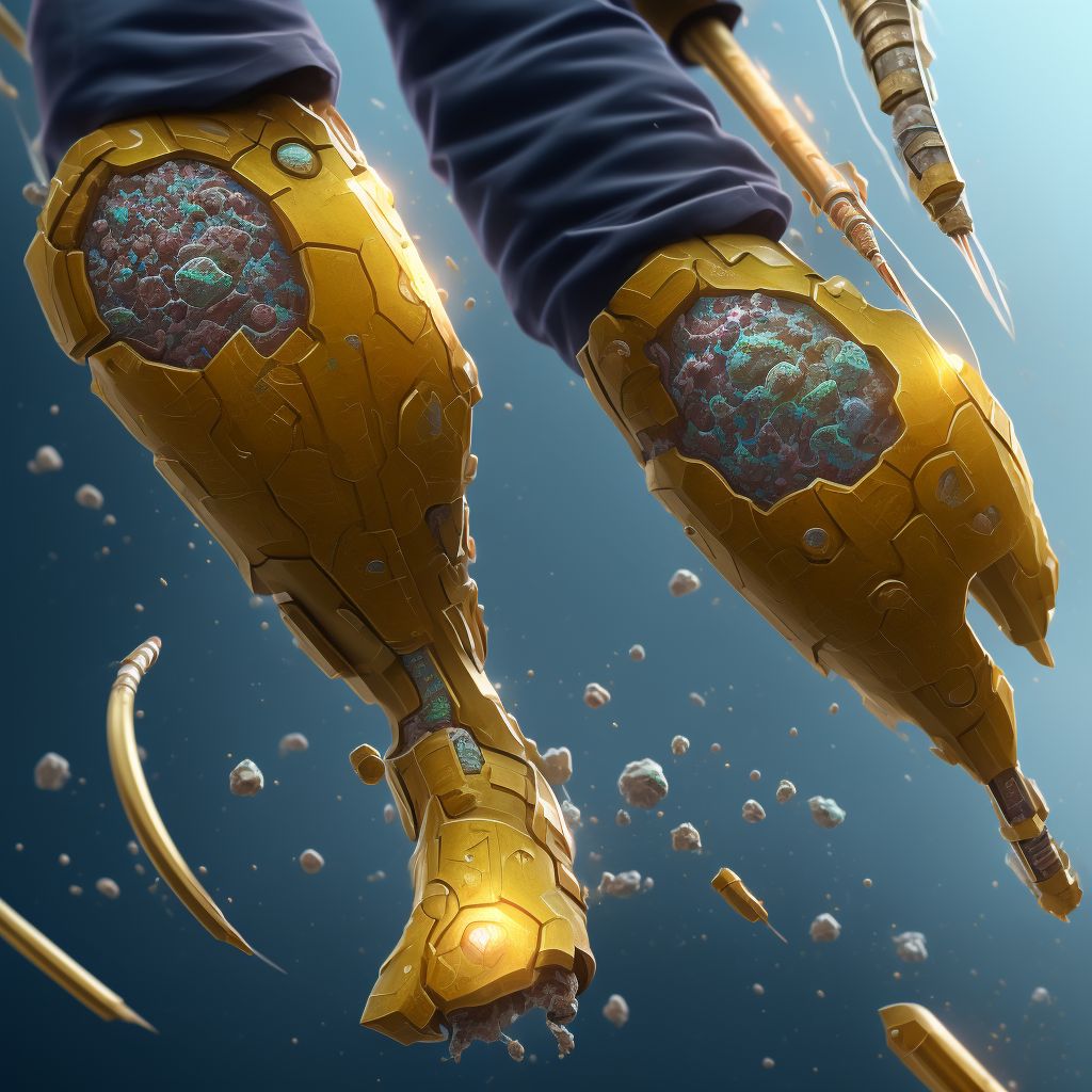 Corrosion of second degree of right lower leg digital illustration