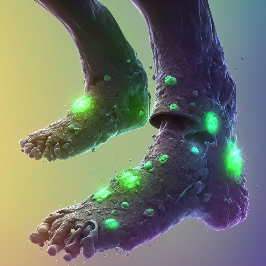 Corrosion of second degree of multiple sites of right lower limb, except ankle and foot digital illustration