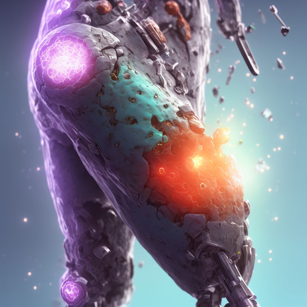 Corrosion of third degree of unspecified thigh digital illustration