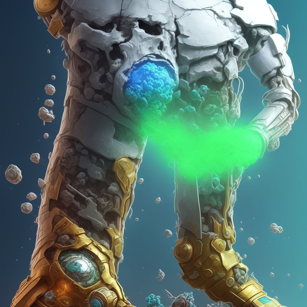Corrosion of third degree of left lower leg digital illustration