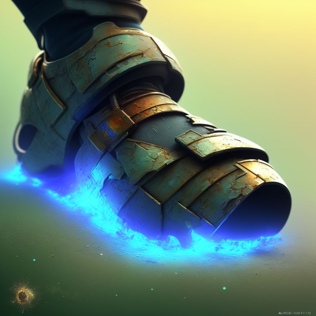 Corrosion of unspecified degree of ankle digital illustration