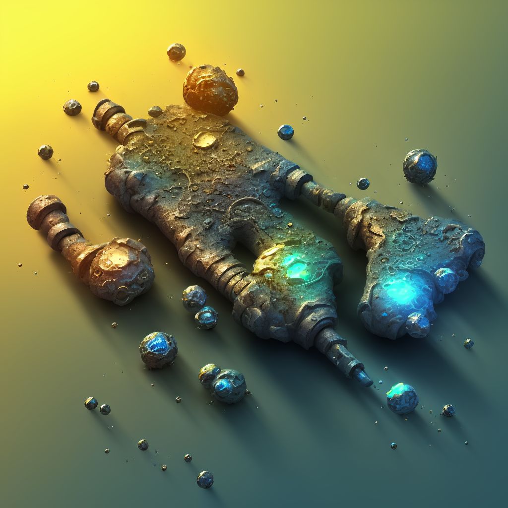 Corrosion of unspecified degree of right ankle digital illustration