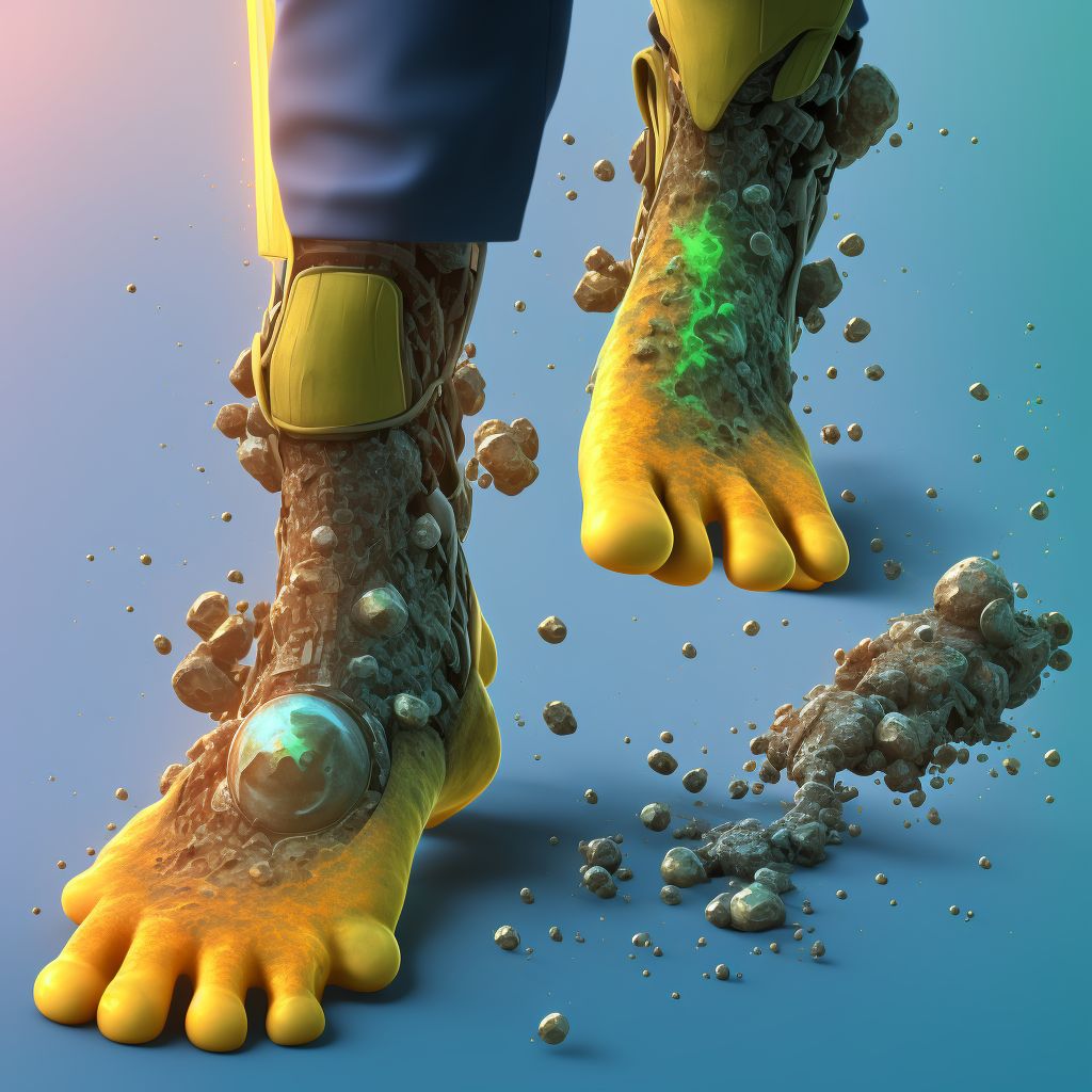 Corrosion of unspecified degree of left ankle digital illustration