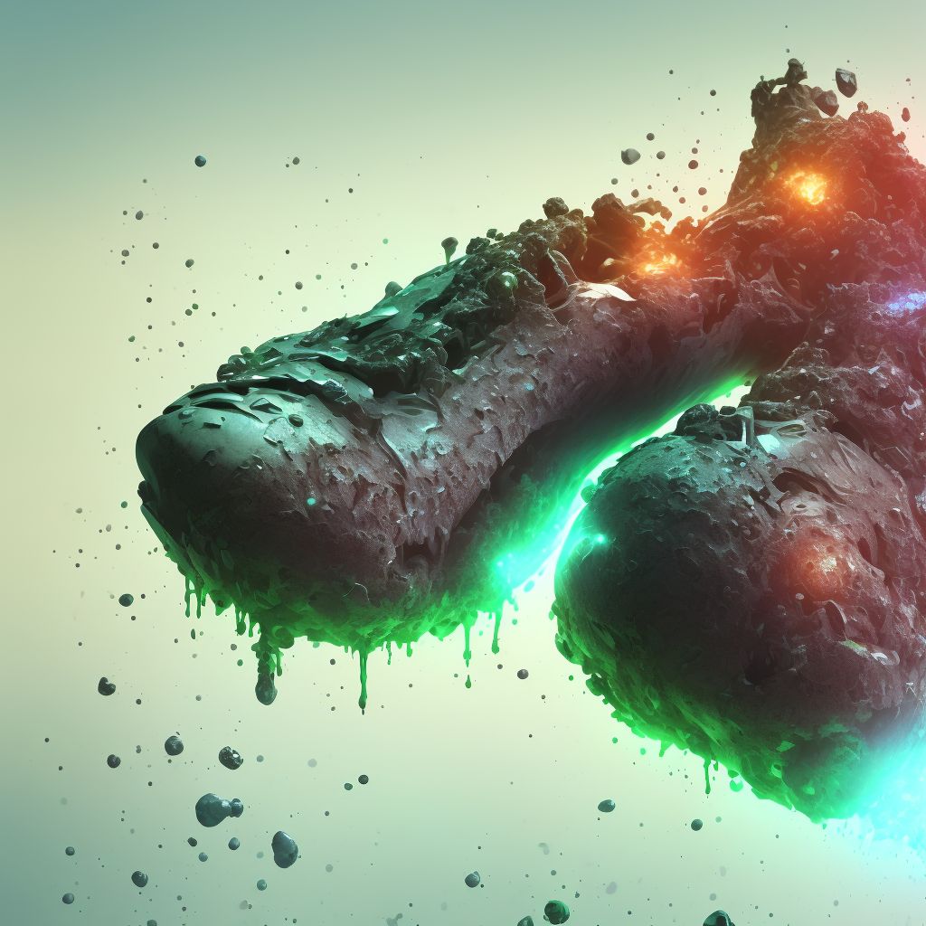 Corrosion of unspecified degree of right foot digital illustration