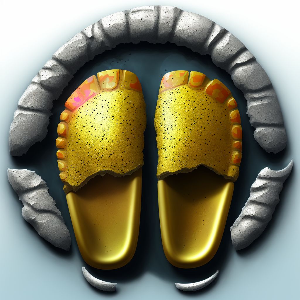 Corrosion of unspecified degree of toe(s) (nail) digital illustration
