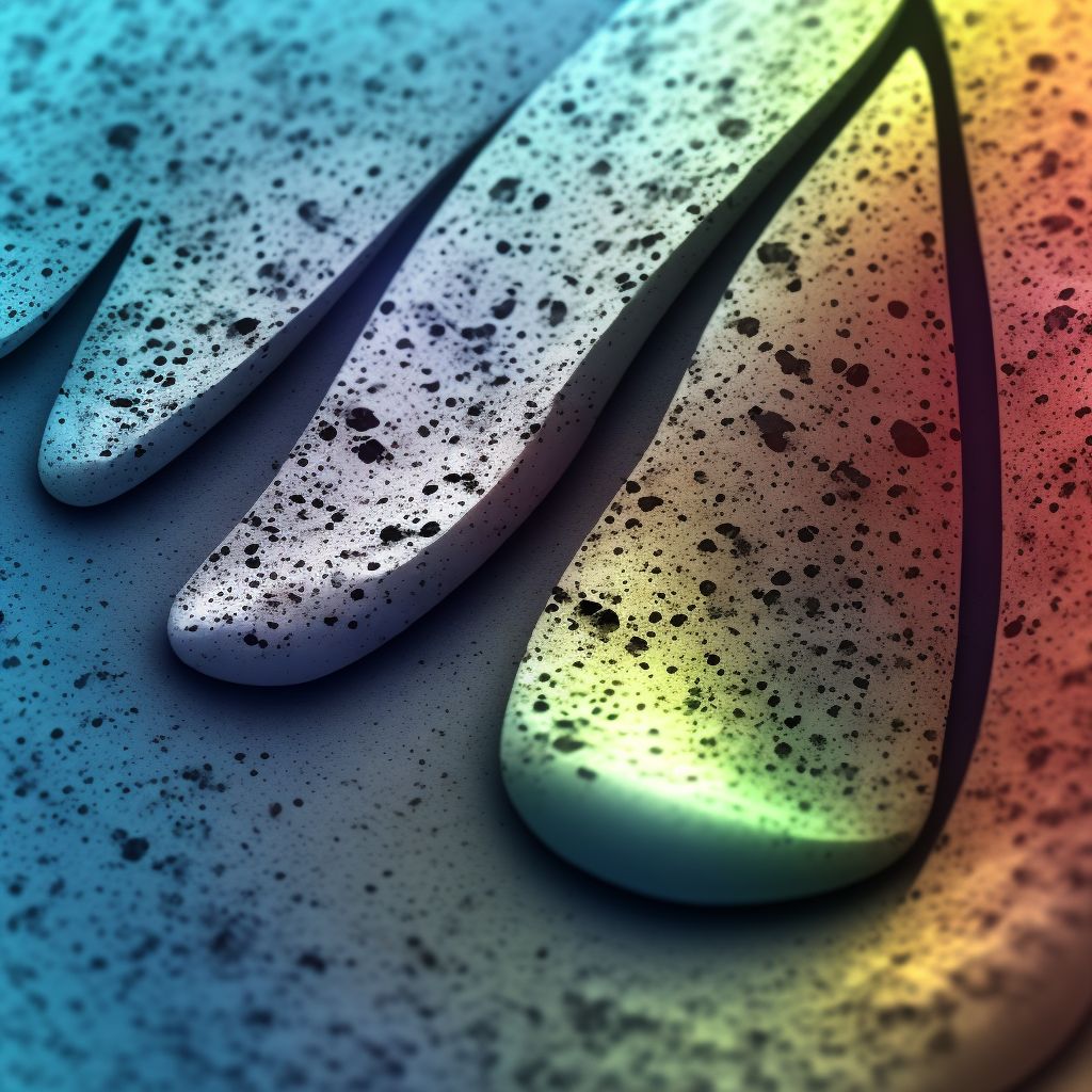Corrosion of unspecified degree of left toe(s) (nail) digital illustration