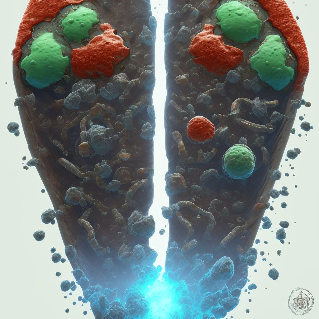 Corrosion of first degree of foot digital illustration