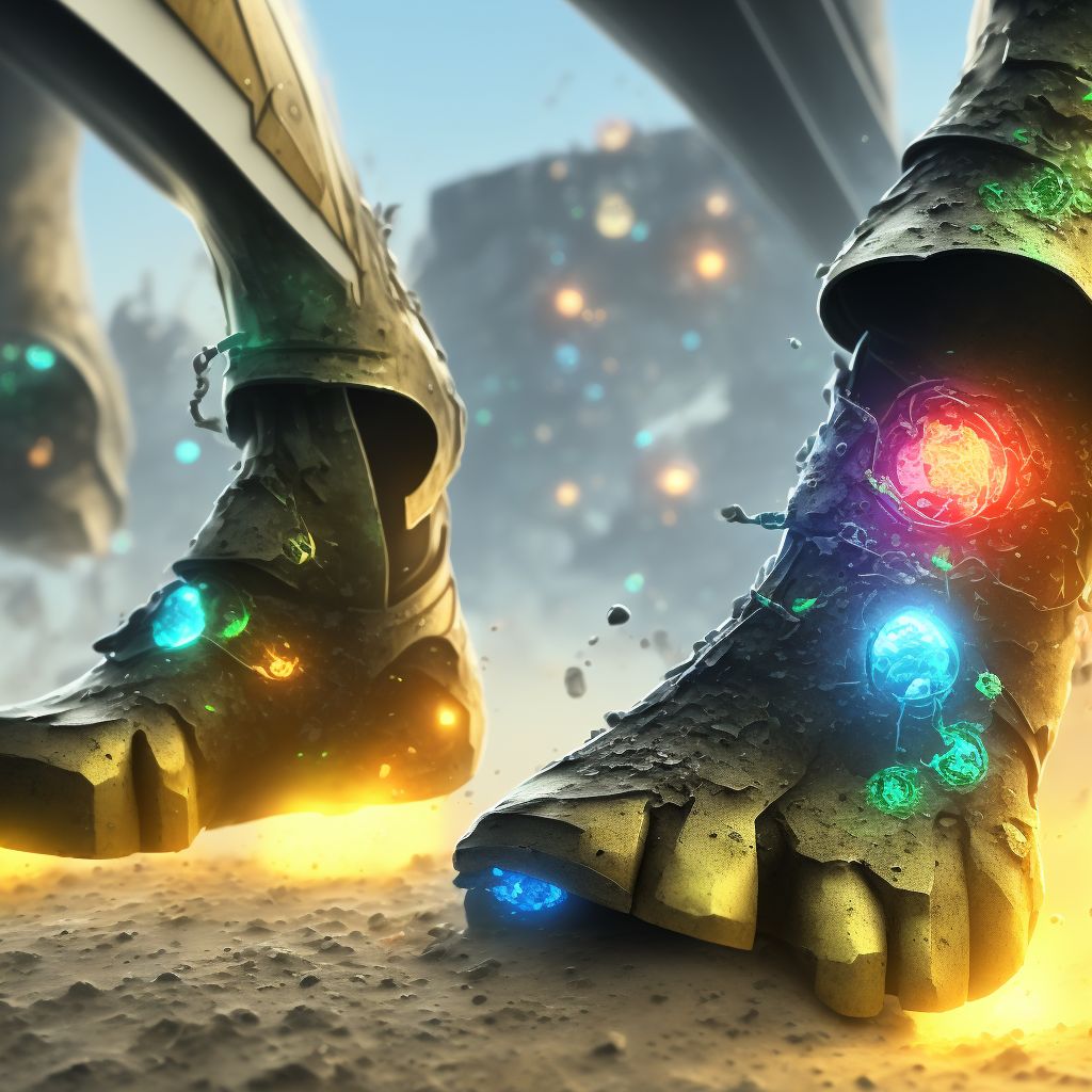 Corrosion of first degree of multiple sites of left ankle and foot digital illustration