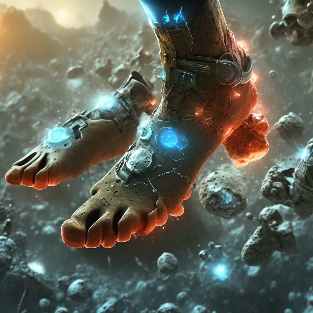 Corrosion of second degree of ankle and foot digital illustration