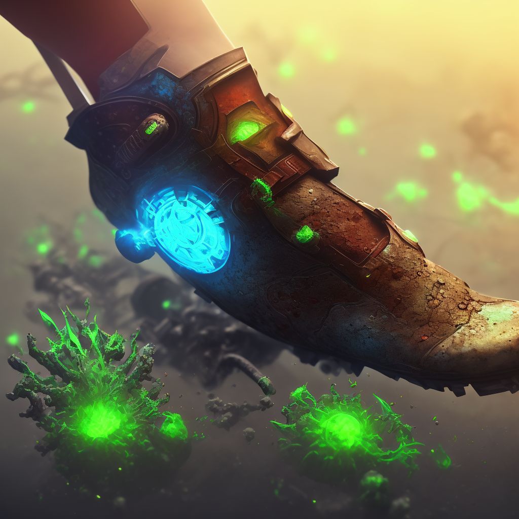 Corrosion of second degree of ankle digital illustration