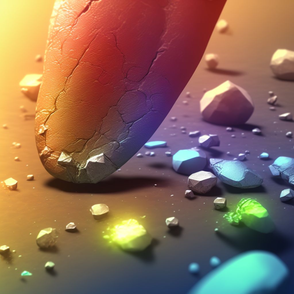 Corrosion of second degree of right toe(s) (nail) digital illustration