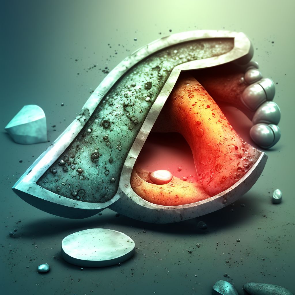 Corrosion of second degree of unspecified toe(s) (nail) digital illustration