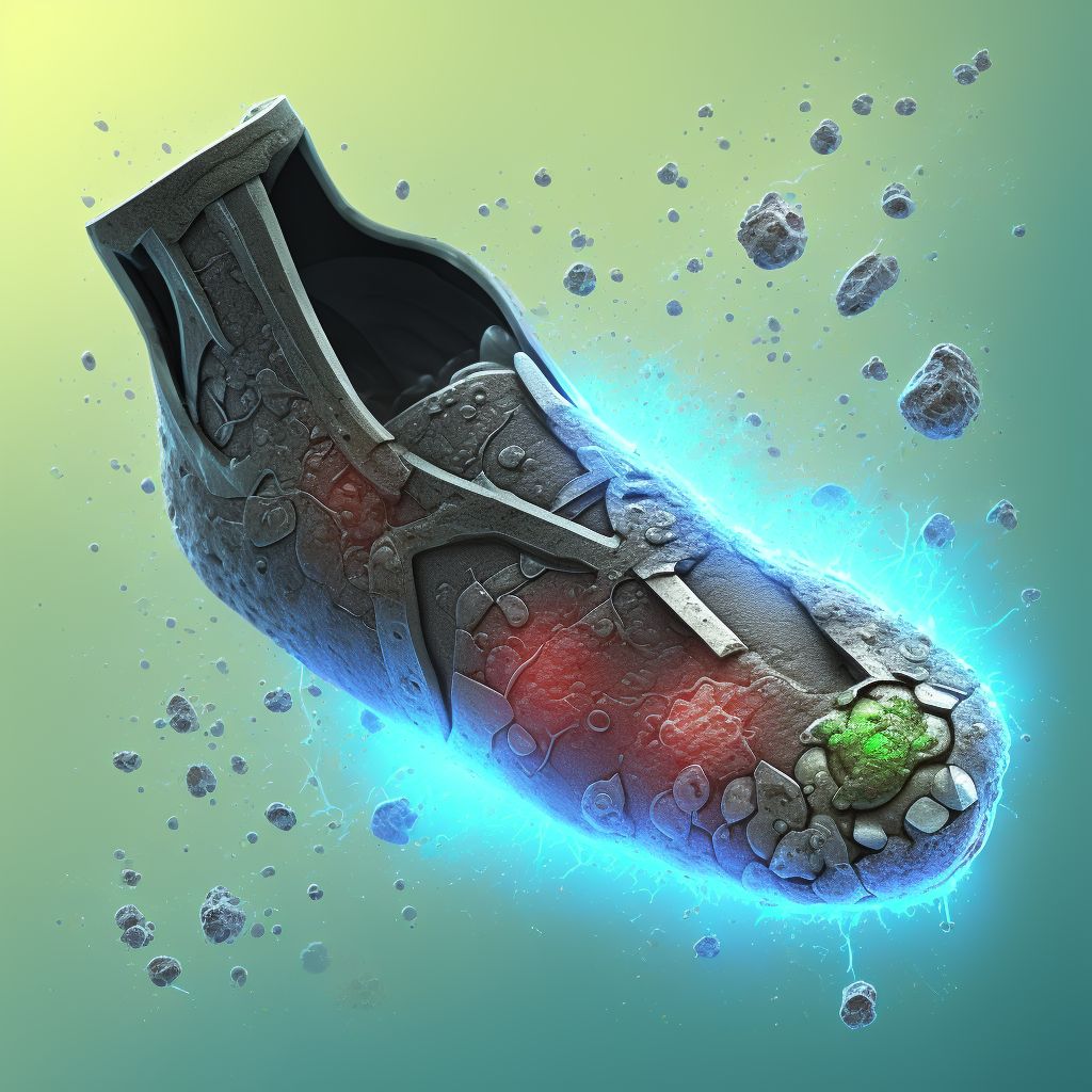 Corrosion of second degree of unspecified ankle and foot digital illustration
