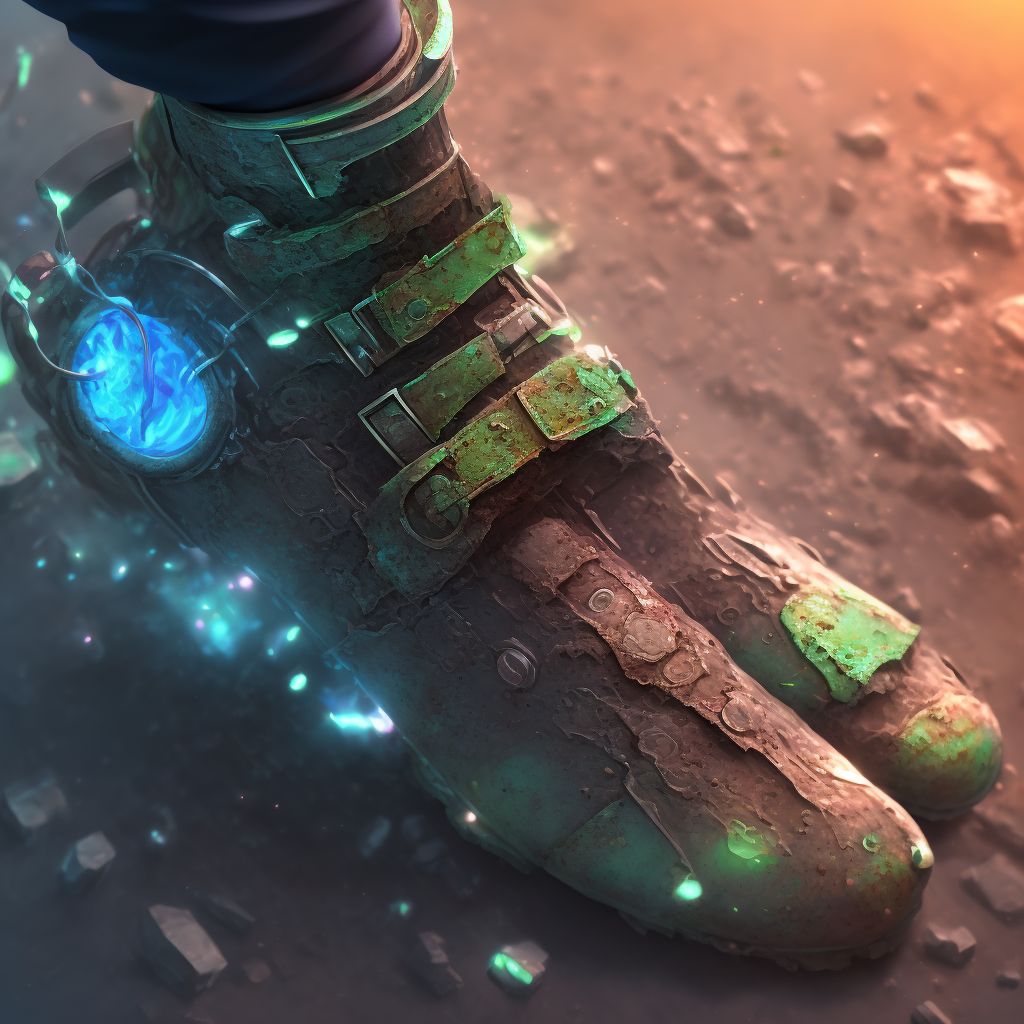 Corrosion of third degree of right ankle digital illustration