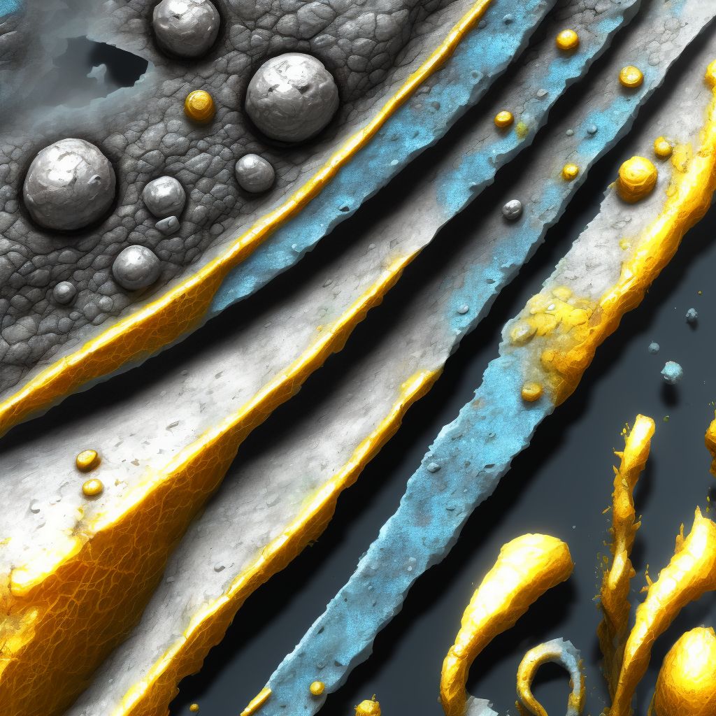 Corrosion of third degree of left toe(s) (nail) digital illustration