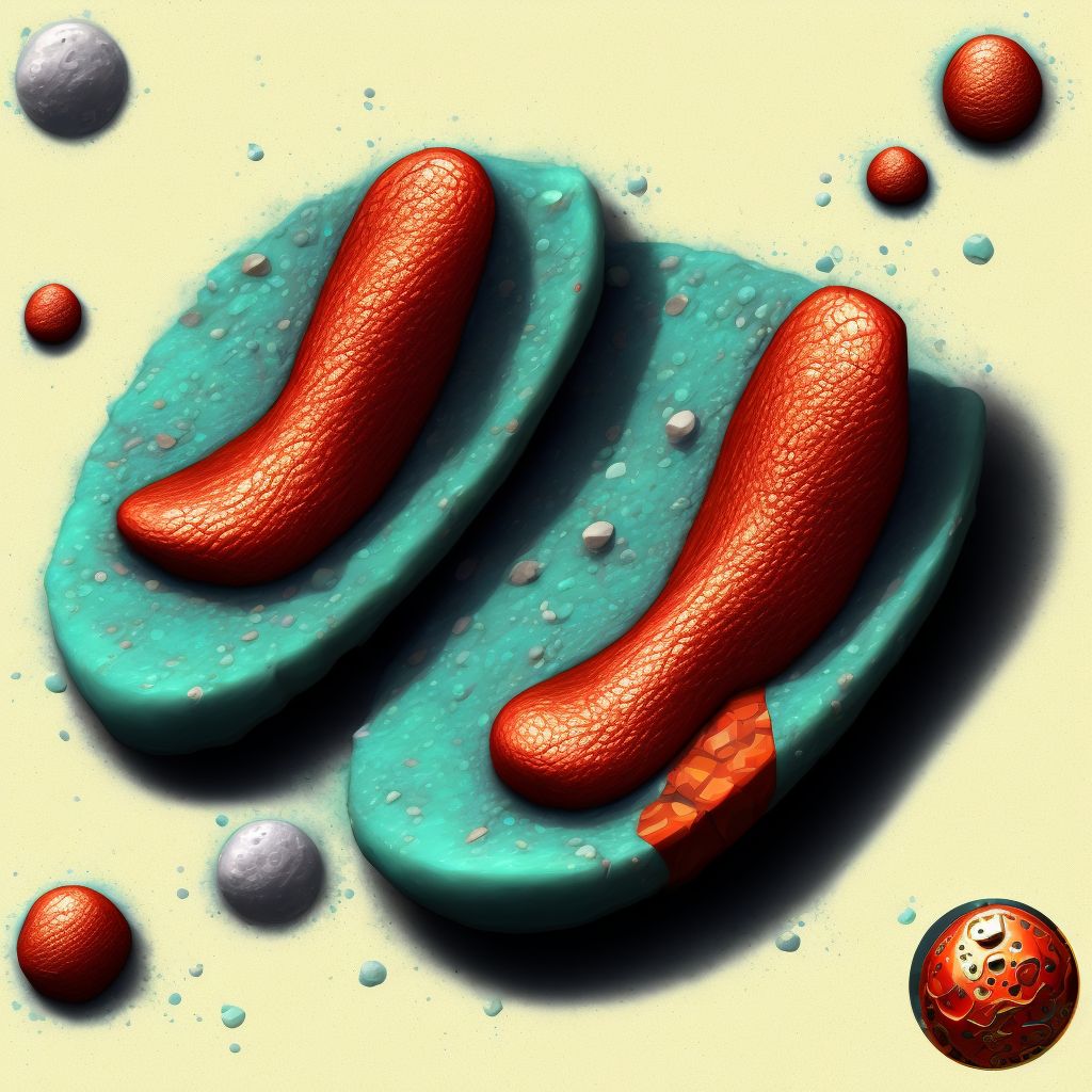 Corrosion of third degree of unspecified toe(s) (nail) digital illustration