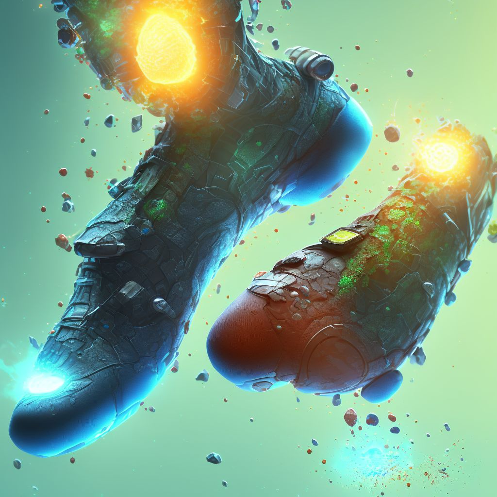 Corrosion of third degree of multiple sites of ankle and foot digital illustration