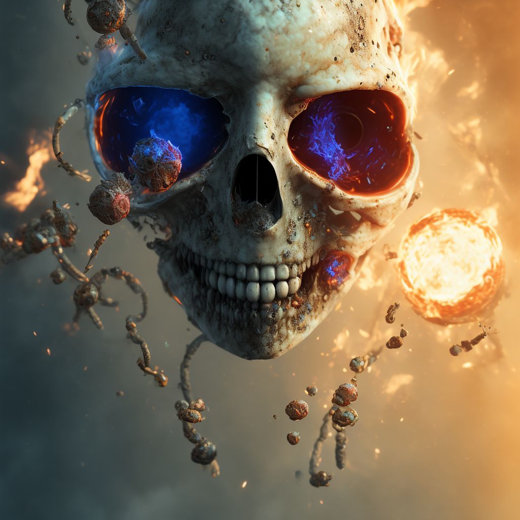 Burn and corrosion confined to eye and adnexa digital illustration