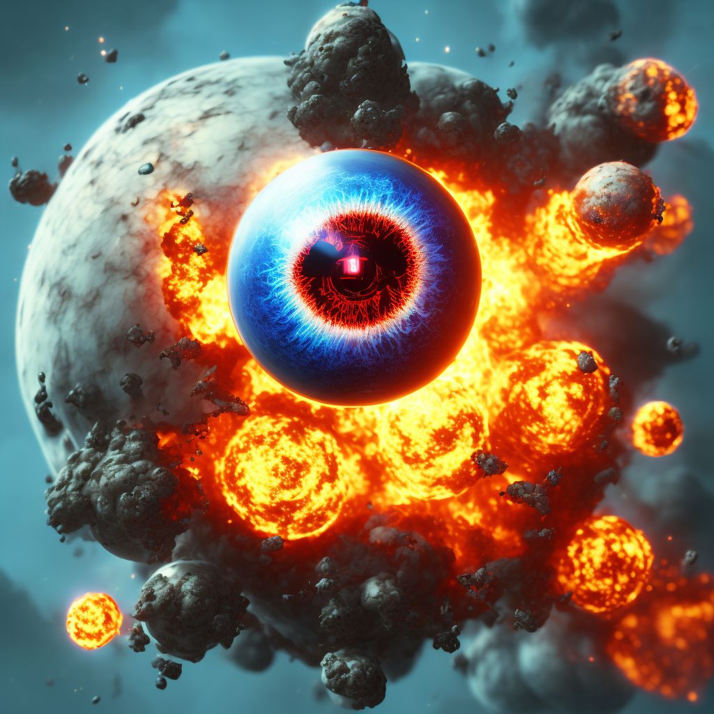 Burn with resulting rupture and destruction of unspecified eyeball digital illustration