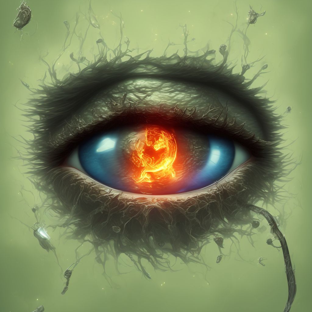 Burn of left eye and adnexa, part unspecified digital illustration