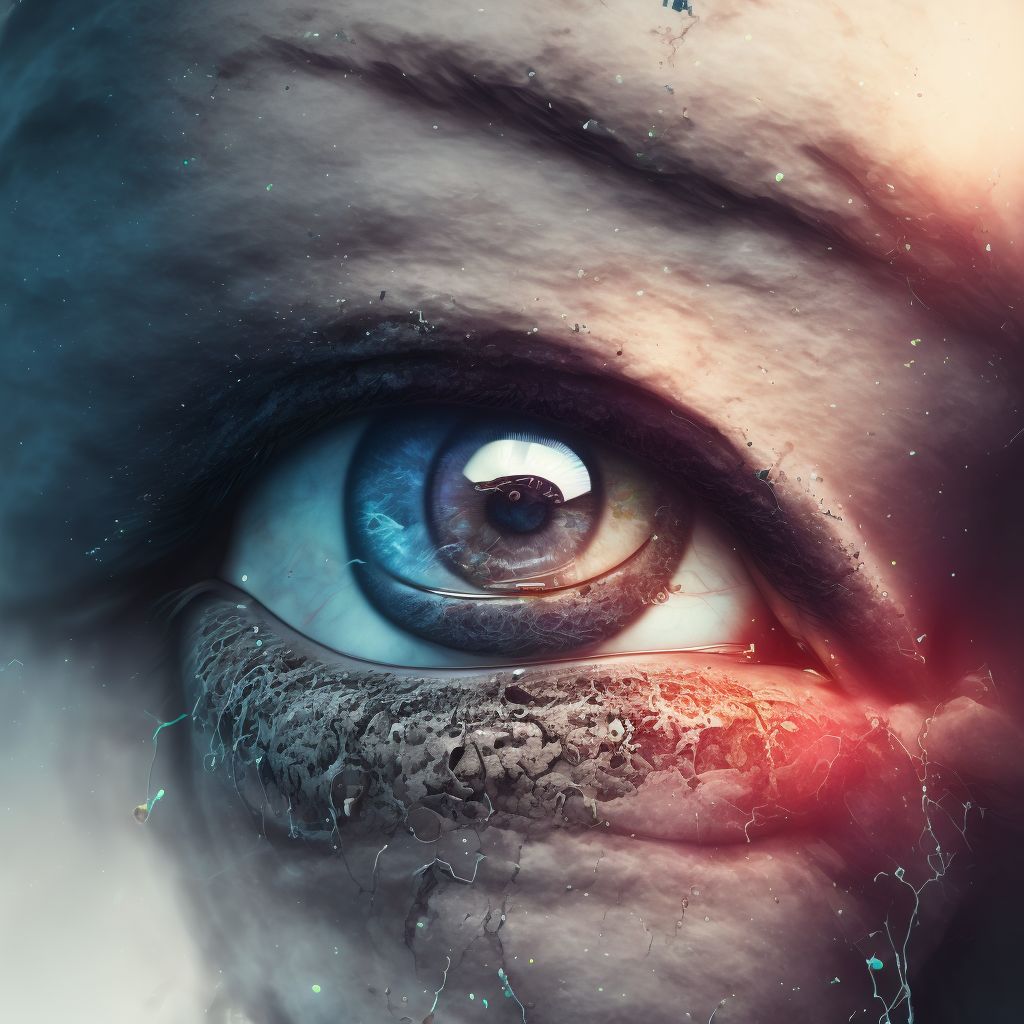 Corrosion of eyelid and periocular area digital illustration