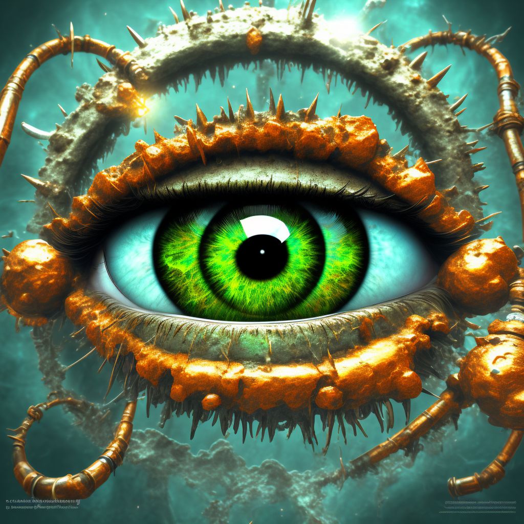 Corrosion of cornea and conjunctival sac digital illustration