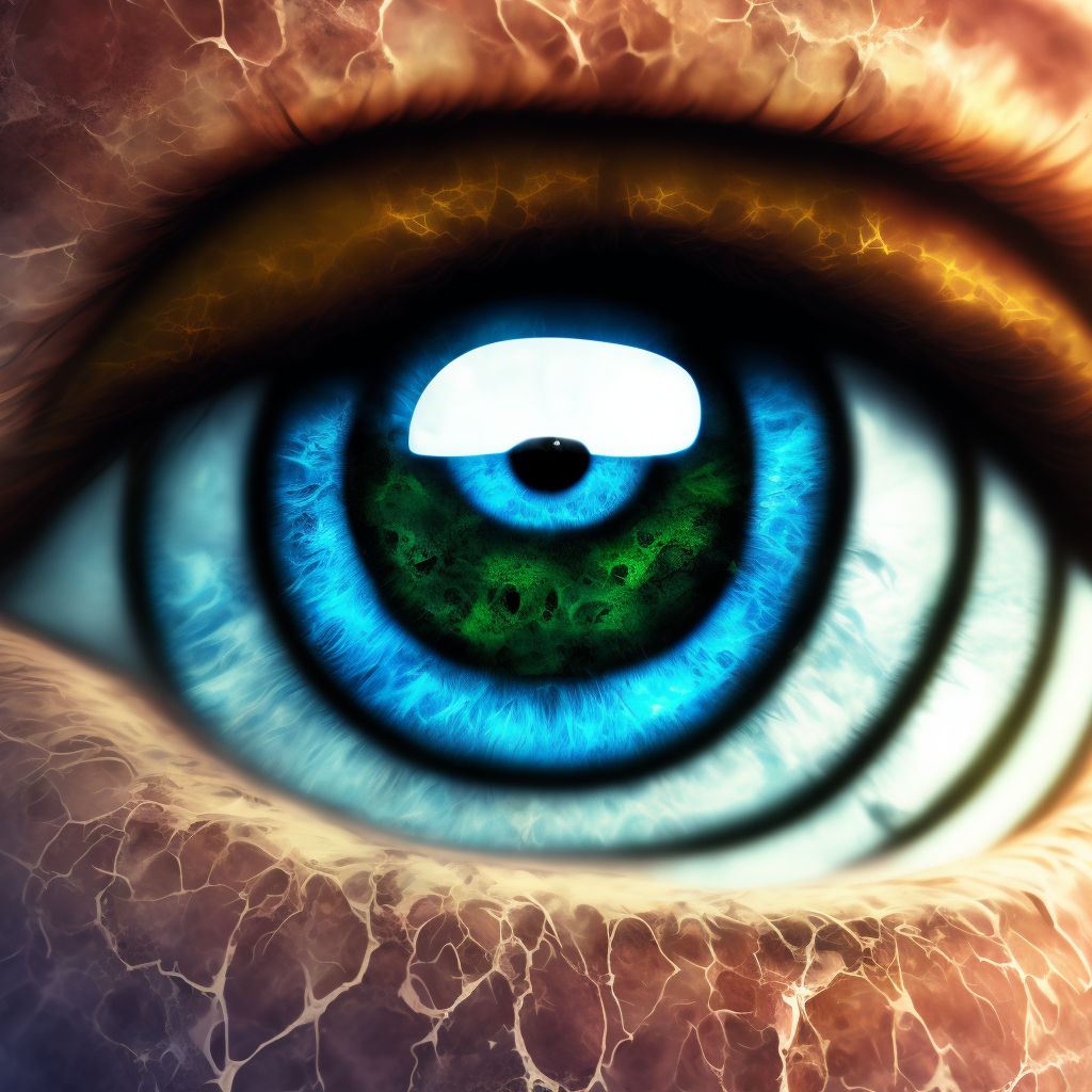 Corrosion of cornea and conjunctival sac, unspecified eye digital illustration