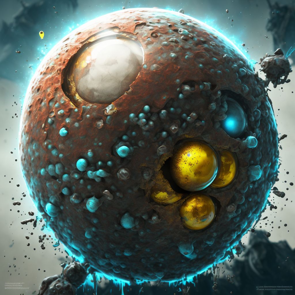 Corrosion with resulting rupture and destruction of unspecified eyeball digital illustration