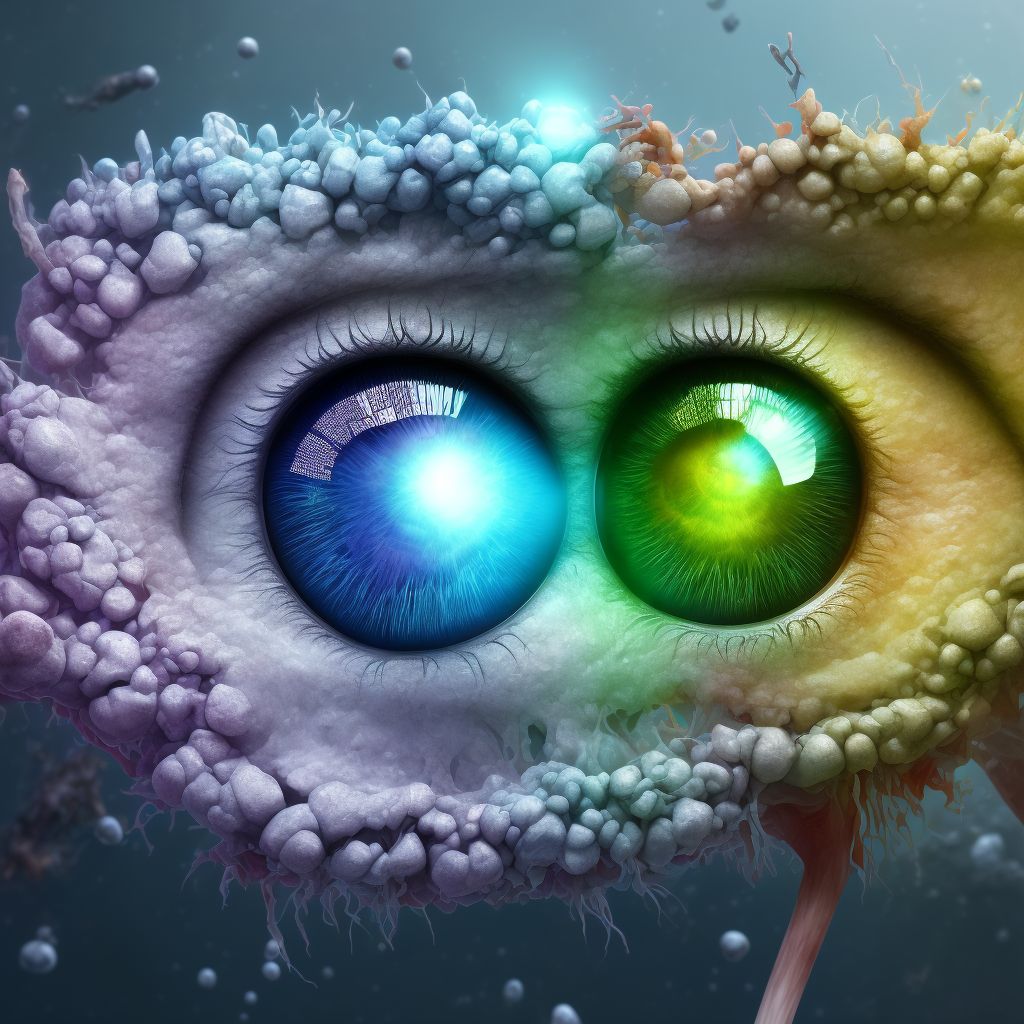 Corrosions of other specified parts of left eye and adnexa digital illustration