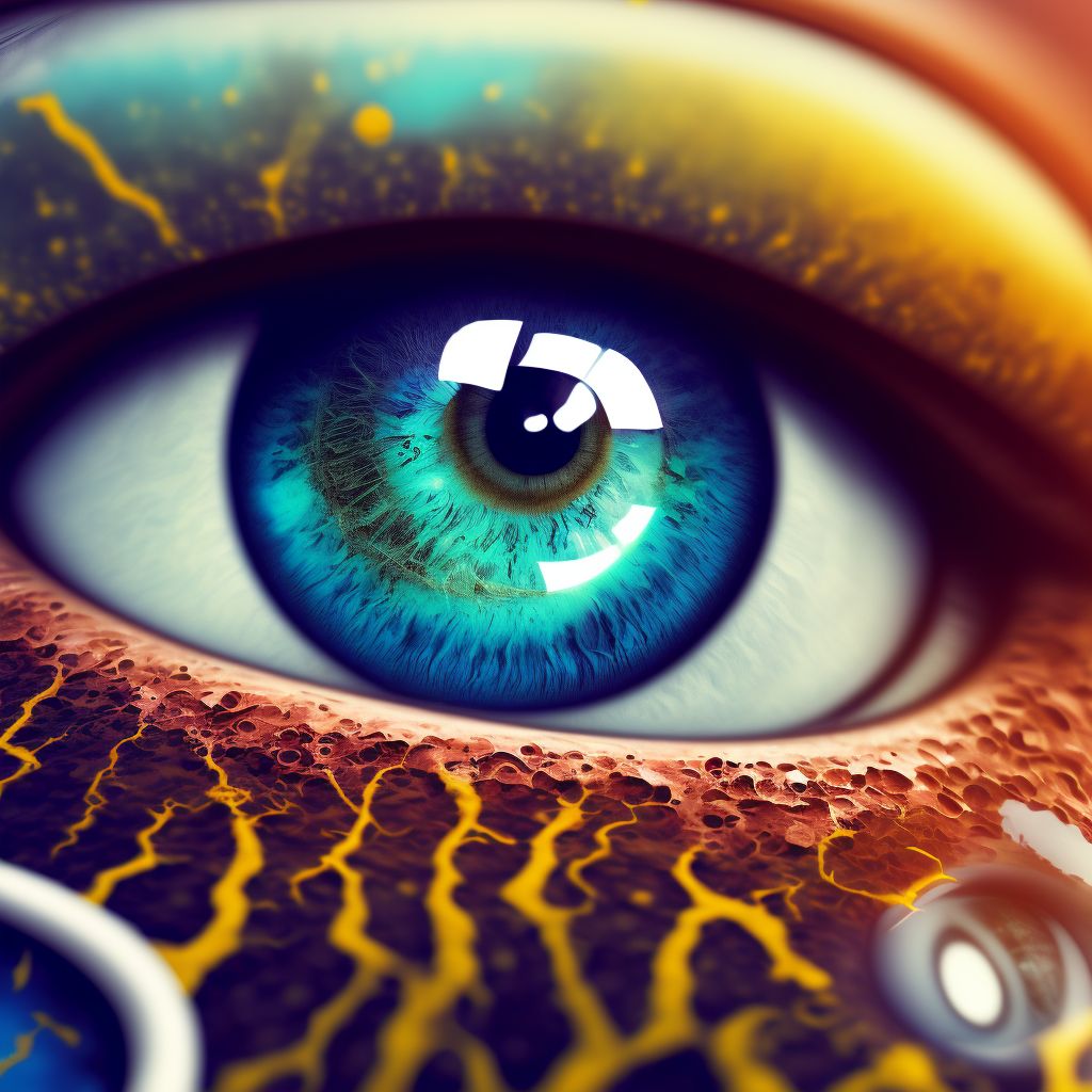 Corrosion of eye and adnexa, part unspecified digital illustration