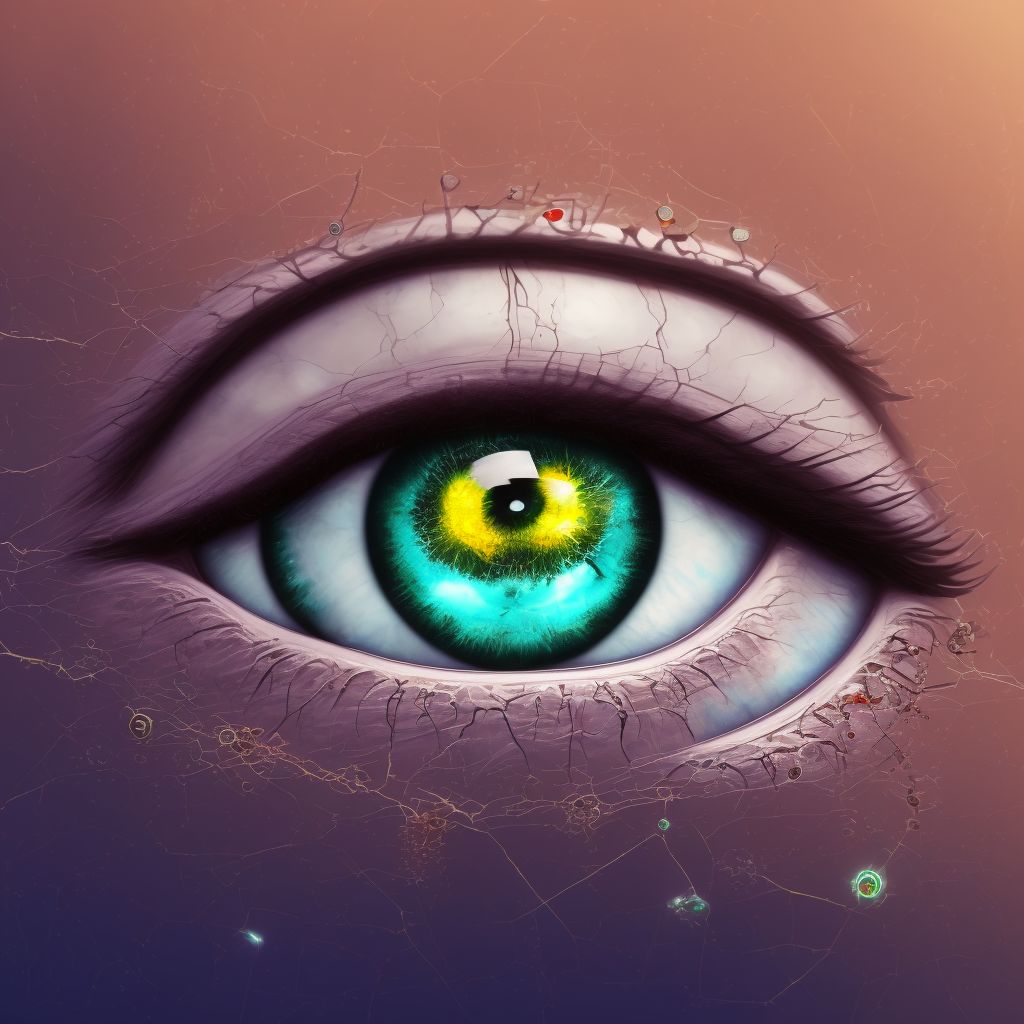 Corrosion of unspecified eye and adnexa, part unspecified digital illustration