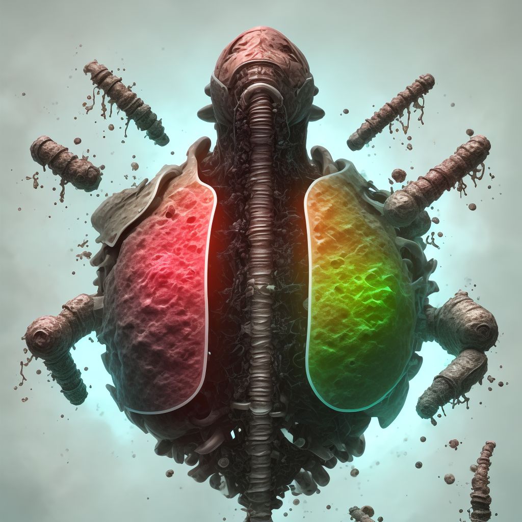 Corrosion involving larynx and trachea with lung digital illustration