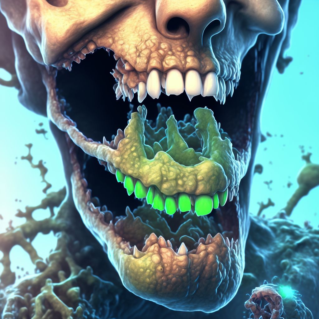 Corrosion of mouth and pharynx digital illustration