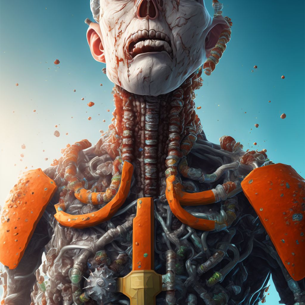Corrosion of esophagus digital illustration