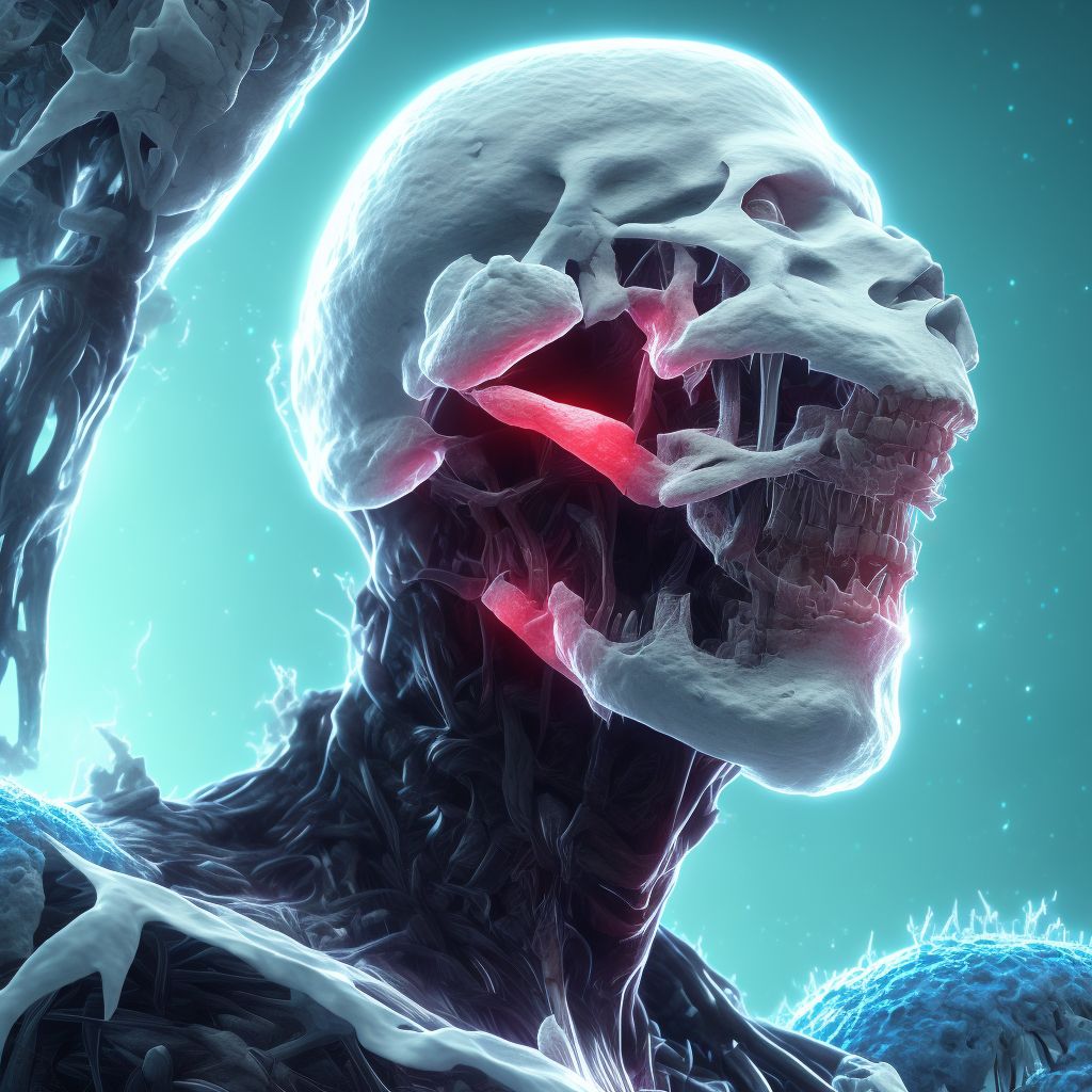 Superficial frostbite of neck digital illustration