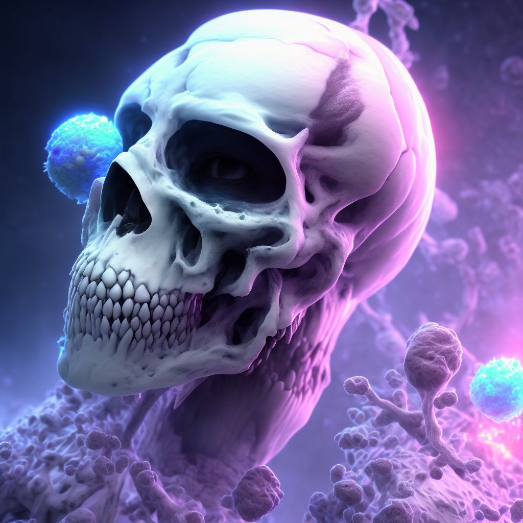 Frostbite with tissue necrosis of head digital illustration