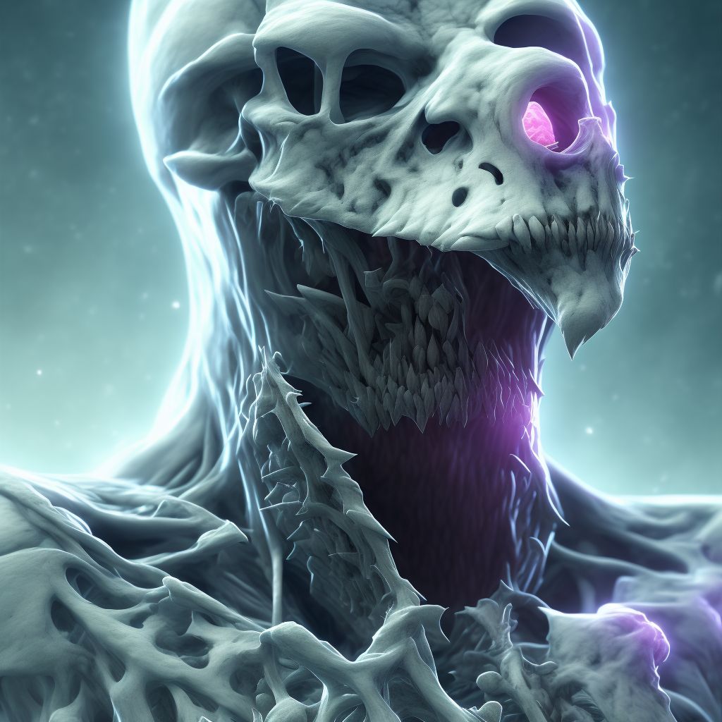 Frostbite with tissue necrosis of neck digital illustration