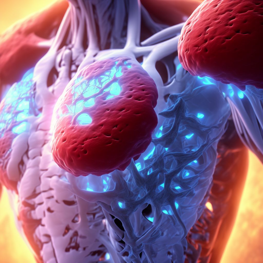 Frostbite with tissue necrosis of abdominal wall, lower back and pelvis digital illustration