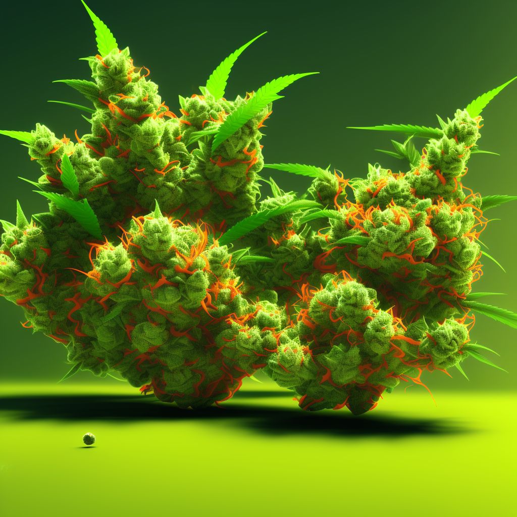 Poisoning by, adverse effect of and underdosing of cannabis (derivatives) digital illustration