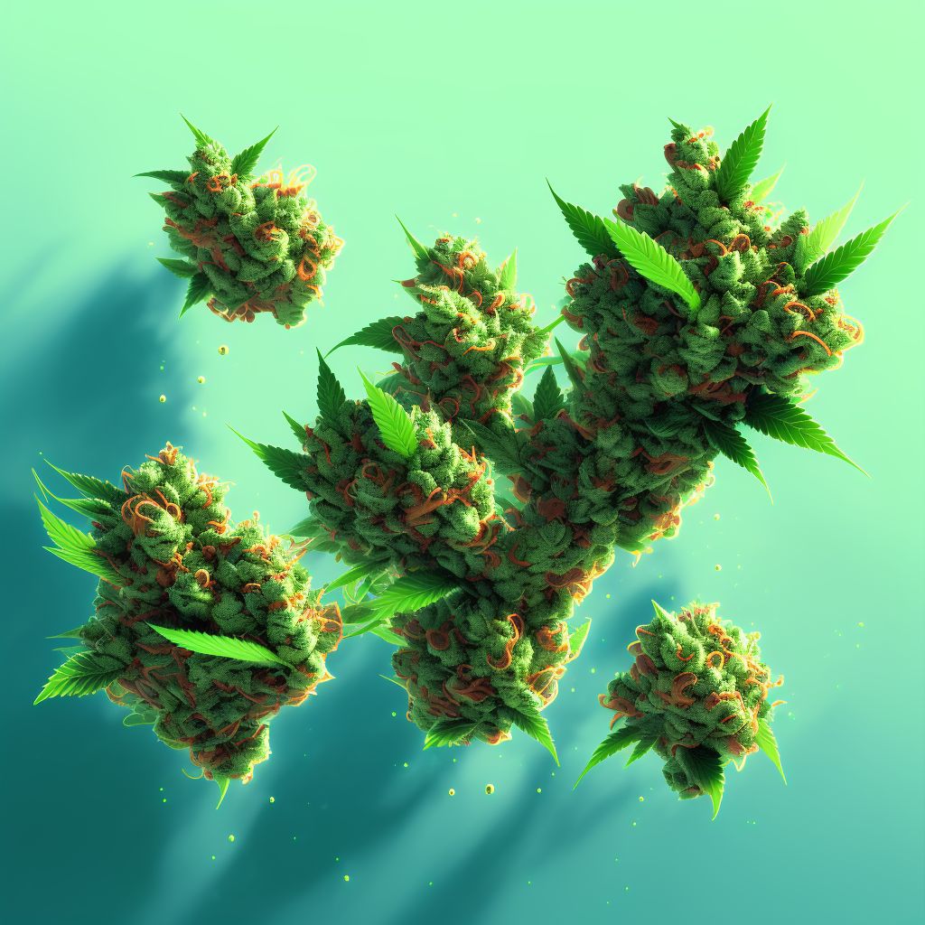 Poisoning by, adverse effect of and underdosing of cannabis (derivatives) digital illustration