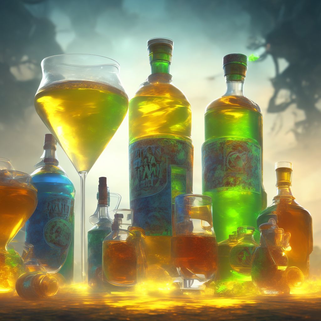 Toxic effect of other alcohols, undetermined digital illustration