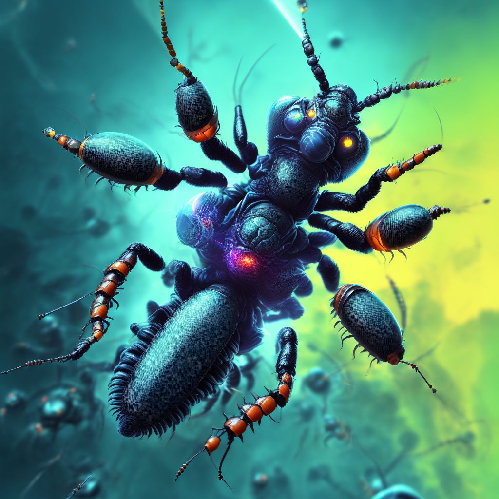 Toxic effect of other insecticides, assault digital illustration