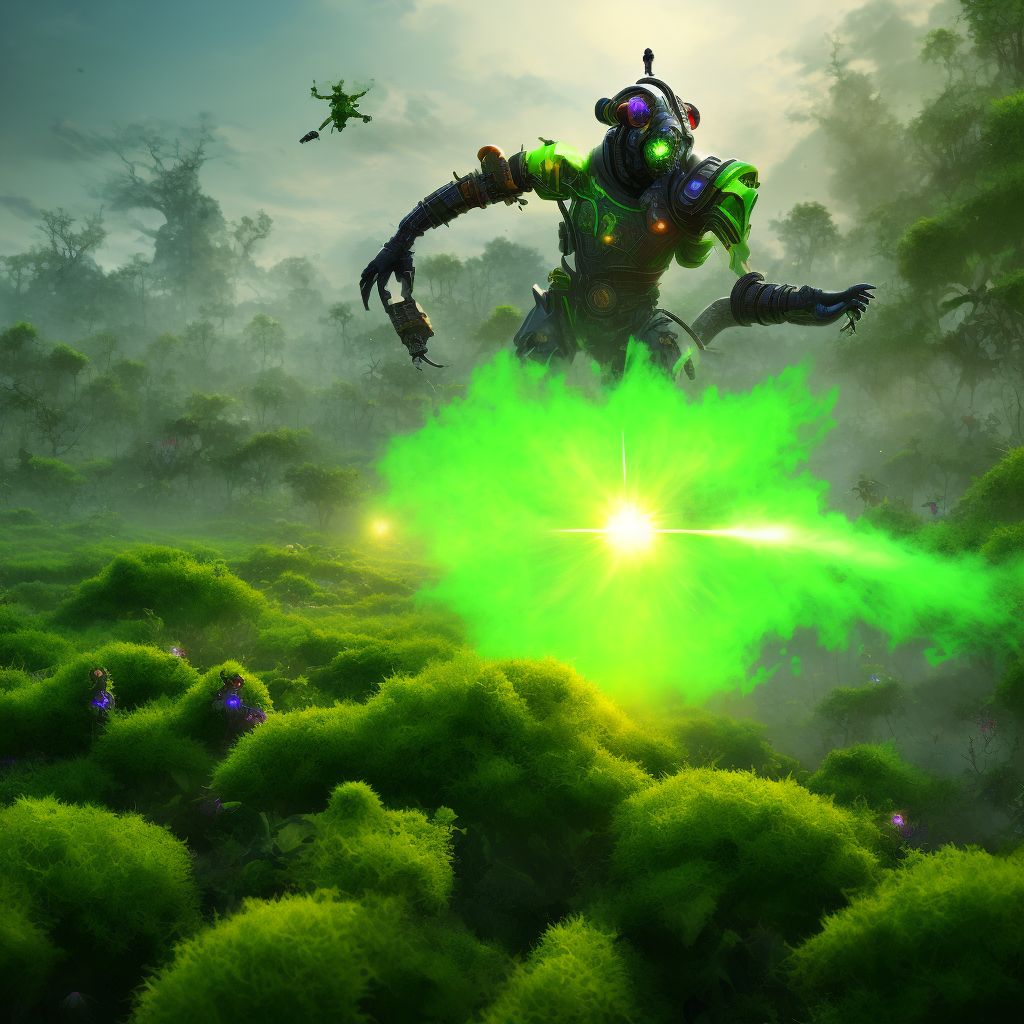 Toxic effect of herbicides and fungicides, assault digital illustration