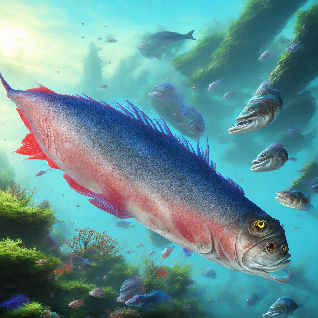 Ciguatera fish poisoning digital illustration